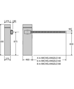 BFT MICHELANGELO BT 60 6.0m Automātiskās paceļamās barjeras KOMPLEKTS