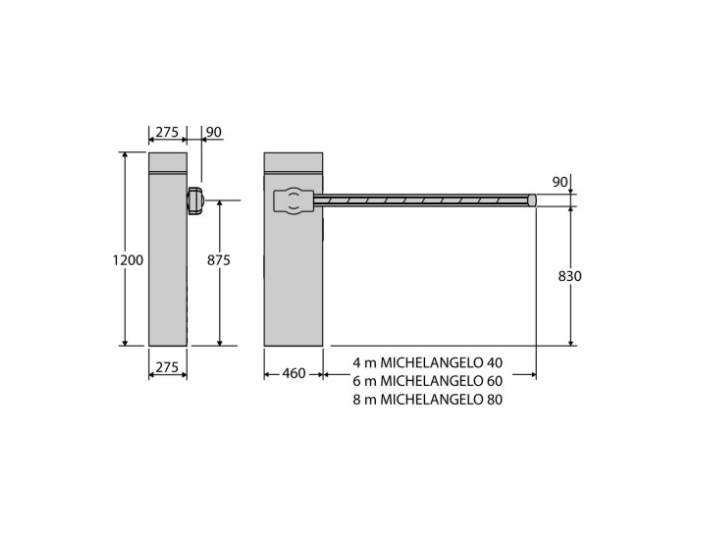 BFT MICHELANGELO BT 60 6.0m Automātiskās paceļamās barjeras KOMPLEKTS